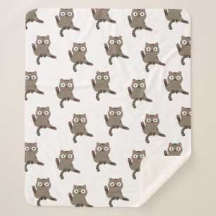 Funny Cat Sherpa Deken