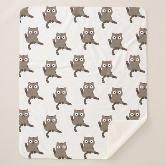 Funny Cat Sherpa Deken (Voorkant)