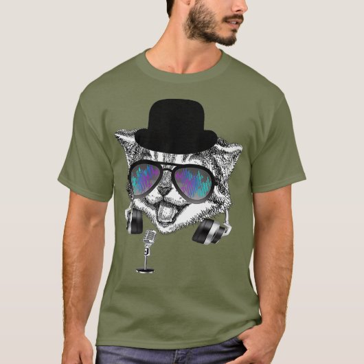 Funny Cat Shirt Amateur Ham Radio Operator Talk (Voorkant)