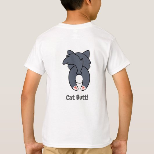 Funny Cat Shirt Cat Front Cat Butt (Achterkant)