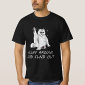 Funny Cat Shirt Fluff Around en Ontdek vrouwen me (Voorkant)