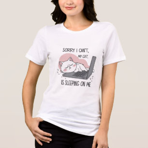 Funny Cat Shirt - Mijn kat slaapt op mij T-shirt