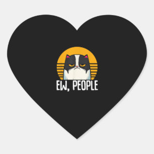 Funny Cat Shirt Retro Ew People Meowy Kitty Cats L Hart Sticker