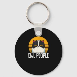 Funny Cat Shirt Retro Ew People Meowy Kitty Cats L Sleutelhanger