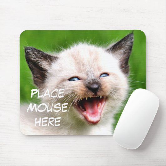 Funny Cat Siamese Kitten Place Mouse hier Muismat (Met muis)