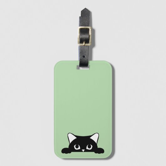 Funny Cat Silhouette Bagagelabel (Voorkant (verticaal))