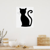 Funny Cat Silhouette Poster (Keuken)