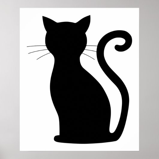 Funny Cat Silhouette Poster (Voorkant)