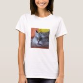 Funny Cat Slapeping Women's T-Shirt (Voorkant)