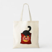Funny Cat Snack Lover Tote Bag Cute Cat (Achterkant)
