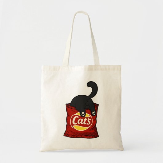 Funny Cat Snack Lover Tote Bag Cute Cat (Voorkant)