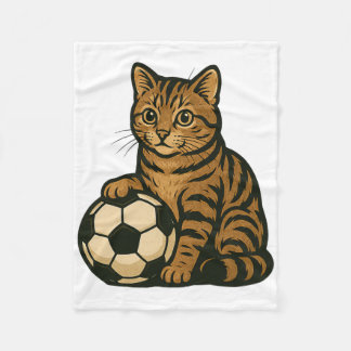 Funny Cat Soccer  Fleece Deken