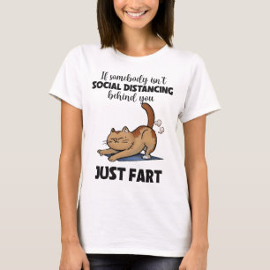 Funny Cat sociale afstand Gezegde T-shirt