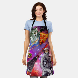 Funny Cat Space Pizza Hamburger Food  Schort