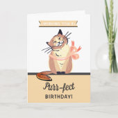 Funny Cat "Spint-effect" Elke leeftijd Verjaardag Kaart (Voorkant)