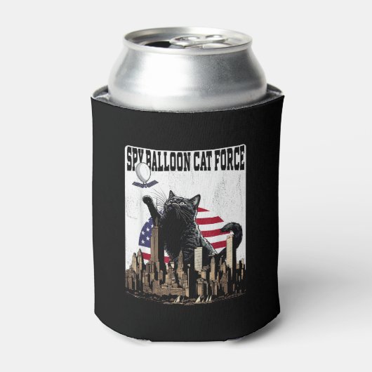 Funny Cat Spy Balloon Blikjeskoeler (Blikje Voorkant)