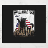 Funny Cat Spy Balloon Sparkling Wijnetiket (Enkel label)