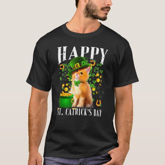 Funny Cat St Patrick Day Happy Catrick's Day T-shirt (Voorkant)
