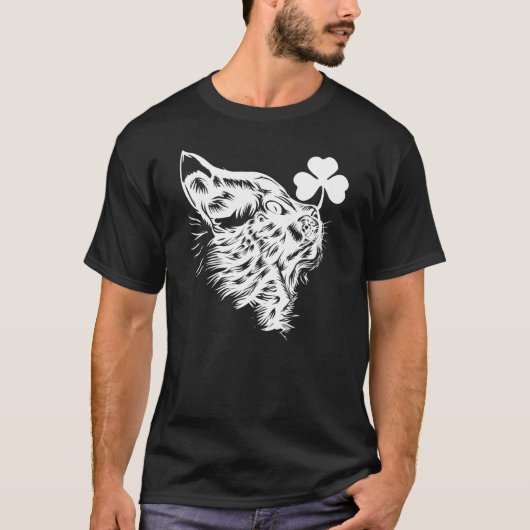 Funny Cat St Patricks Day Shamrock T-shirt (Voorkant)