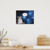 Funny Cat Star Gazer Poster (Keuken)