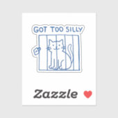 Funny Cat Sticker - Kreeg te Gekke Kat (Vel)