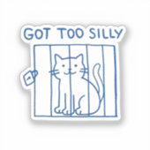 Funny Cat Sticker - Kreeg te Gekke Kat (Voorkant)