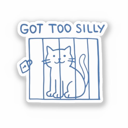 Funny Cat Sticker - Kreeg te Gekke Kat (Voorkant)