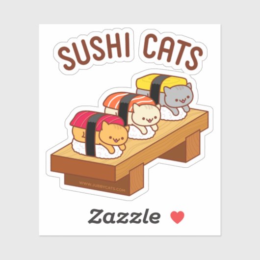 Funny Cat Sticker - SUSHI CATS (Vel)