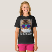 Funny Cat SUNGLASSES COOL KINDER T-shirts (Voorkant volledig)