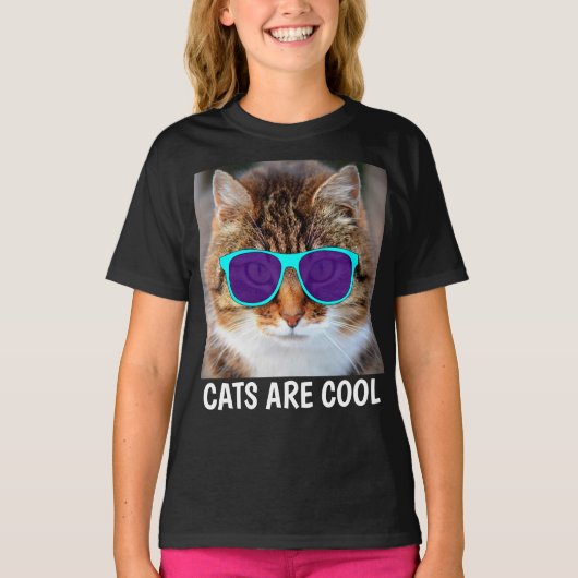 Funny Cat SUNGLASSES COOL KINDER T-shirts (Voorkant)
