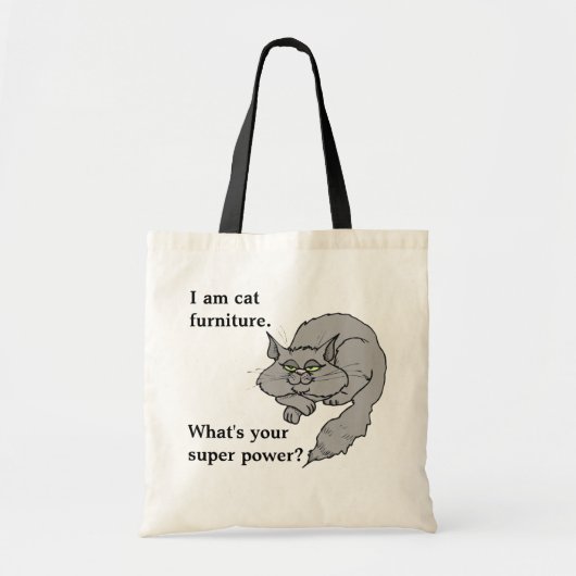 Funny Cat Super Power Tote Bag