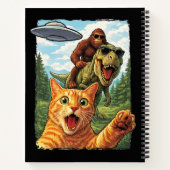 Funny Cat T-Rex Bigfoot UFO Selfie Alien Notebook Notitieboek (Achterkant)