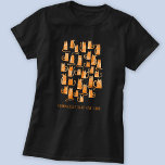 Funny Cat T-shirt<br><div class="desc">Kute kleine waterverf oranje gemberkattenpatroon,  perfect voor dierenvrienden. Originele kunst van Nic Squirrell. De tekst leest Complety sane katdame en kan worden veranderd om aan te passen.</div>