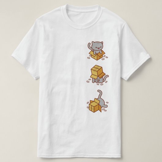 Funny Cat T-Shirt - Box Love (Design voorkant)