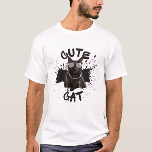 Funny Cat T-Shirt, Cat shirt ,Cat Lover Shirt, (Voorkant)