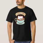 Funny Cat T-Shirt - "CATPUCCINO" (Voorkant)