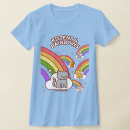 Funny Cat T-Shirt - "KITTENS & RAINBOWS"