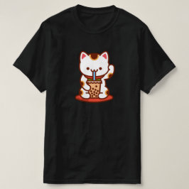 Funny Cat T-shirt - MANEKI-NEKO BOBA KIT-TEA