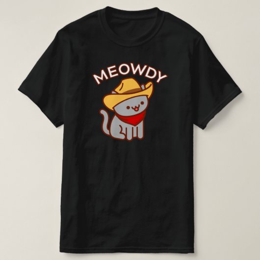 Funny Cat T-Shirt - "MEOWDY" (Design voorkant)