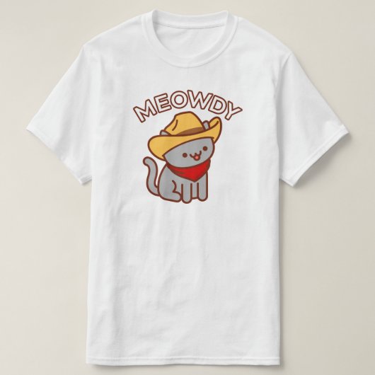 Funny Cat T-Shirt - "MEOWDY" (Design voorkant)