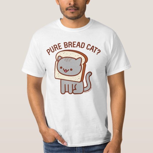 Funny Cat T-Shirt - "PURE BREAD CAT" (Voorkant)