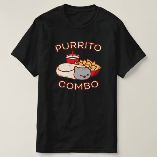 Funny Cat T-Shirt - PURRITO Combo (Design voorkant)