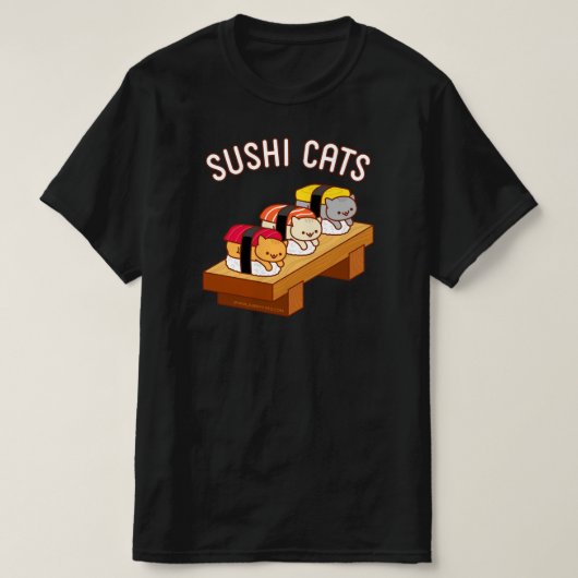 Funny Cat T-Shirt - SUSHI CATS (Design voorkant)
