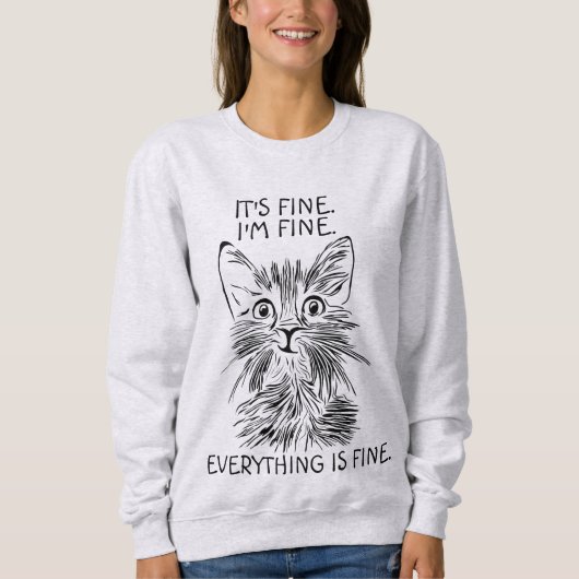 FUNNY CAT T-SHIRTS. HET IS GOED ALLES IS GELUKKIG TRUI (Voorkant)