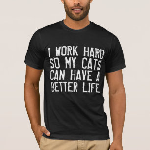 Funny Cat T-shirts, IK WERK HARD T-shirt