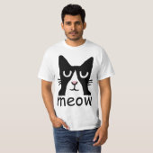 Funny Cat t-shirts, Kat Panda, MEOW T-shirt (Voorkant volledig)