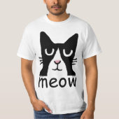 Funny Cat t-shirts, Kat Panda, MEOW T-shirt (Voorkant)
