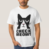 Funny Cat T-shirts, Panda Kat CHECK MEOWT T-shirt (Voorkant)