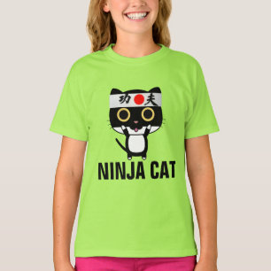 Funny cat T-shirts voor kinderen NINJA CAT