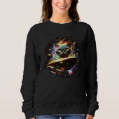 Funny Cat Tee, Galaxy Cat Spaceship Alien Cat 1 Trui (Voorkant)